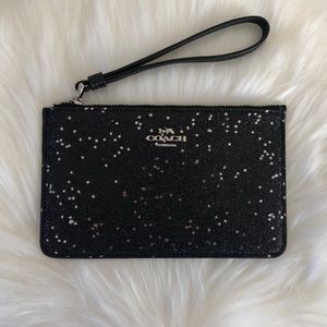 New Black Glitter Coach Wristlet